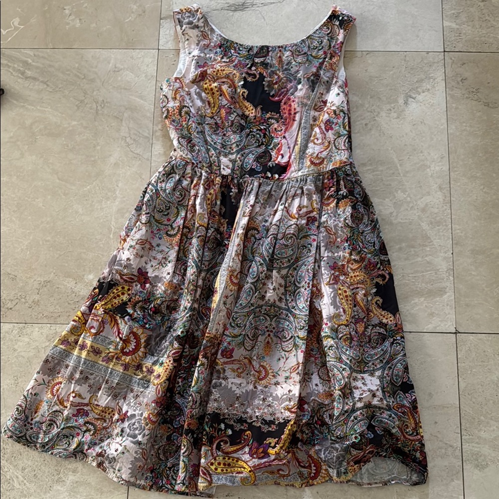 Terre Del Vento Paisley Print Cotton Dress